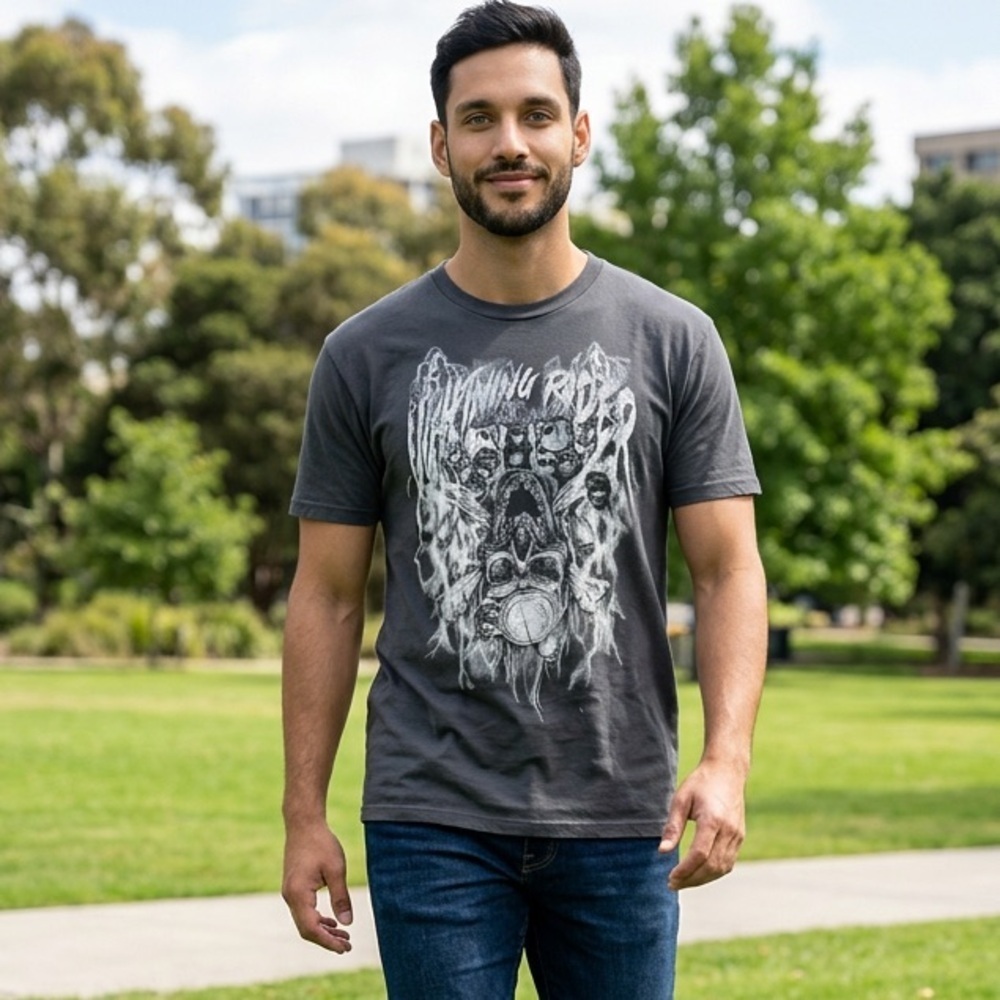 NWOT Tree Hugger Unisex Black Graphic Tee Shirt Thing Rider Skull - Size Medium
